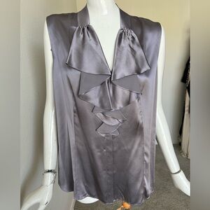 $248Lafayette 148 New York lavender Sleeveless 100% Silk Blouse (12)